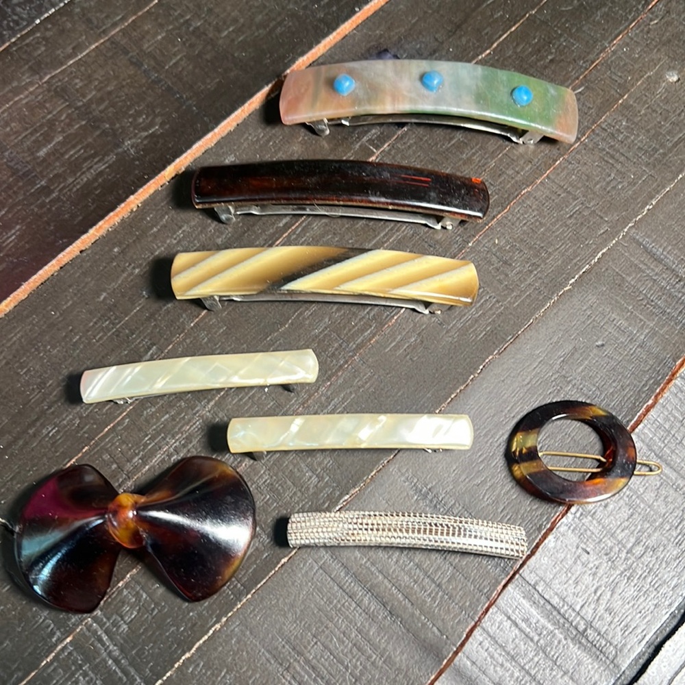VTG Made in France 8 count barrette bundle